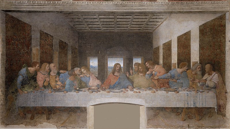 Фреска "Тайная вечеря" в церкови Санта-Мария-делле-Грацие в Милане