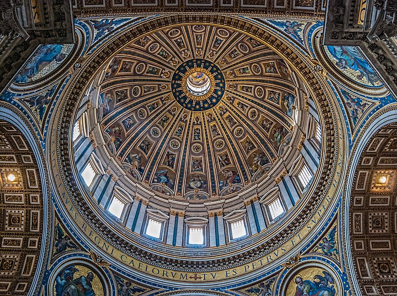 Роспись потолка в соборе Святого Петра в Ватикане