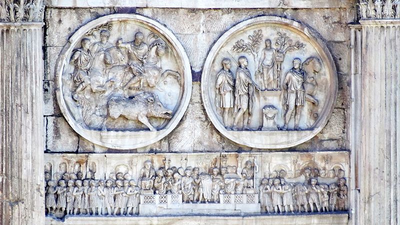 Барельефы на Триумфальной арке Константина в Риме