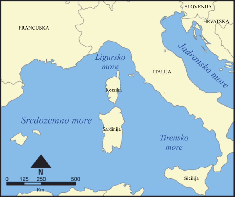 Лигурийское море на карте